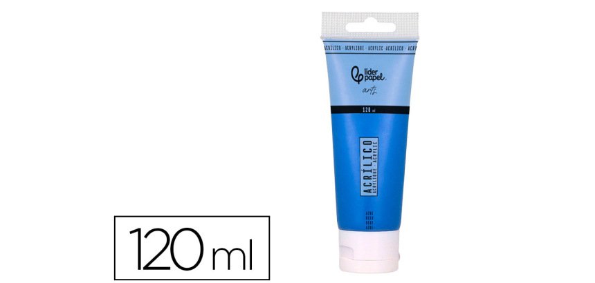 Pintura acrilica liderpapel tubo de plastico de 120 ml color azul