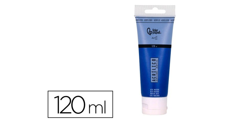 Pintura acrilica liderpapel tubo de plastico de 120 ml color azul marino