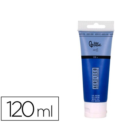 Pintura acrilica liderpapel tubo de plastico de 120 ml color azul marino
