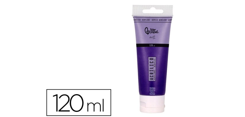 Pintura acrilica liderpapel tubo de plastico de 120 ml color purpura