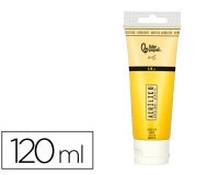 Pintura acrilica liderpapel tubo de plastico de 120 ml color amarillo