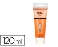 Pintura acrilica liderpapel tubo de plastico de 120 ml color naranja permanente