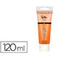 Pintura acrilica liderpapel tubo de plastico de 120 ml color naranja permanente