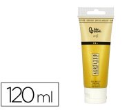 Pintura acrilica liderpapel tubo de plastico de 120 ml color ocre amarillo