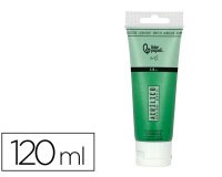 Pintura acrilica liderpapel tubo de plastico de 120 ml color verde permanente