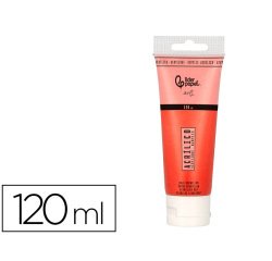 Pintura acrilica liderpapel tubo de plastico de 120 ml color rojo bermellon