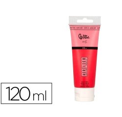 Pintura acrilica liderpapel tubo de plastico de 120 ml color rojo pirrol
