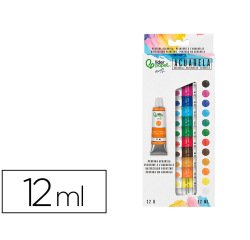 Pintura de acuarela liderpapel caja de 12 tubos de aluminio de 12 ml colores surtidos