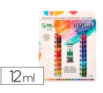 Pintura de acuarela liderpapel caja de 24 tubos de aluminio de 12 ml colores surtidos