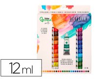 Pintura de acuarela liderpapel caja de 24 tubos de aluminio de 12 ml colores surtidos