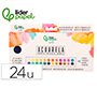 Acuarela liderpapel 24 colores con pincel estuche metalico