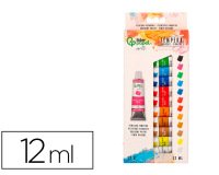 Pintura gouache/tempera liderpapel caja de 12 tubos de aluminio de 12 ml colores surtidos