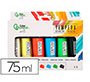 Tempera gouache liderpapel caja de 6 tubos de plastico de 75 ml colores surtidos