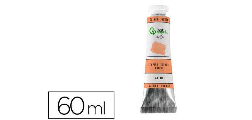 Tempera gouache liderpapel tubo de aluminio de 60 ml color salmon