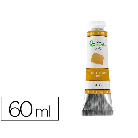 Tempera gouache liderpapel tubo de aluminio de 60 ml color ocre amarillo