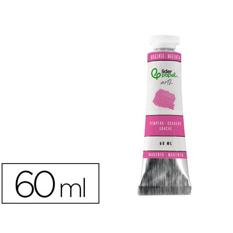 Tempera gouache liderpapel tubo de aluminio de 60 ml color magenta
