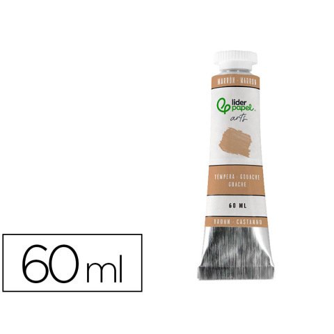 Tempera gouache liderpapel tubo de aluminio de 60 ml color marron