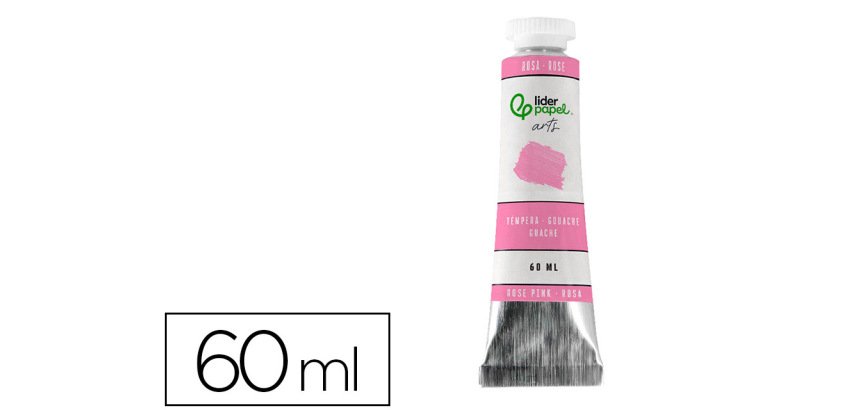 Tempera gouache liderpapel tubo de aluminio de 60 ml color rosa