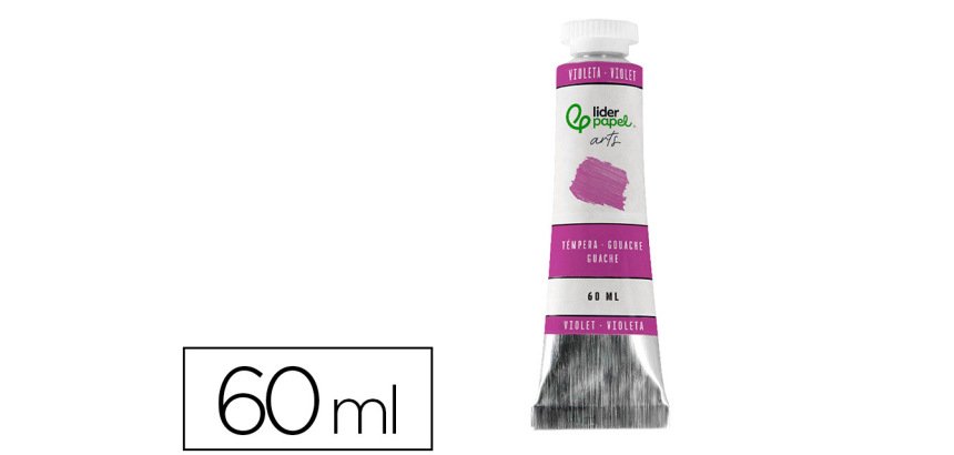 Tempera gouache liderpapel tubo de aluminio de 60 ml color violeta