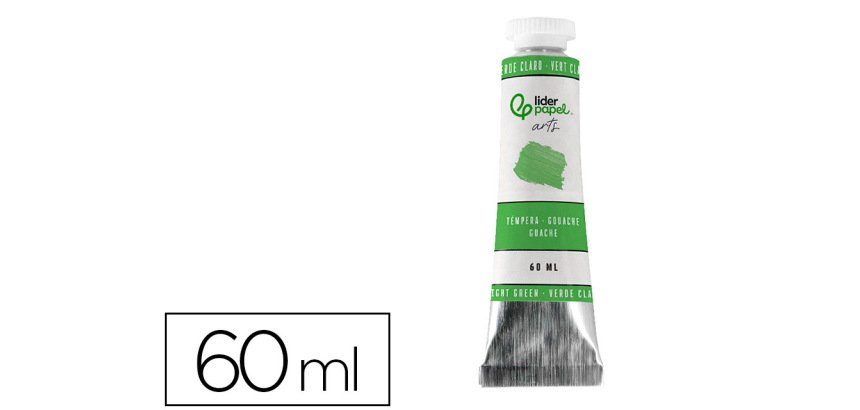 Tempera gouache liderpapel tubo de aluminio de 60 ml color verde claro