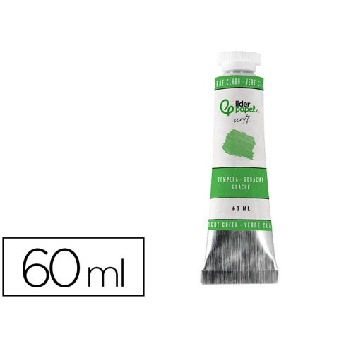 Tempera gouache liderpapel tubo de aluminio de 60 ml color verde claro