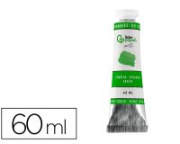 Pintura gouache/tempera liderpapel tubo de aluminio de 60 ml color verde permanente