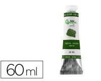 Pintura gouache/tempera liderpapel tubo de aluminio de 60 ml color verde oscuro