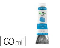 Pintura gouache/tempera liderpapel tubo de aluminio de 60 ml color azul cian