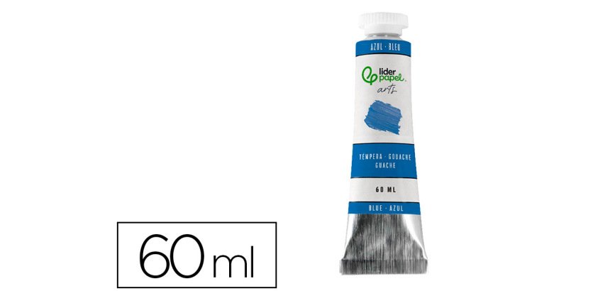 Tempera gouache liderpapel tubo de aluminio de 60 ml color azul