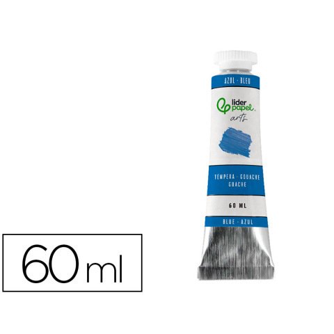 Tempera gouache liderpapel tubo de aluminio de 60 ml color azul