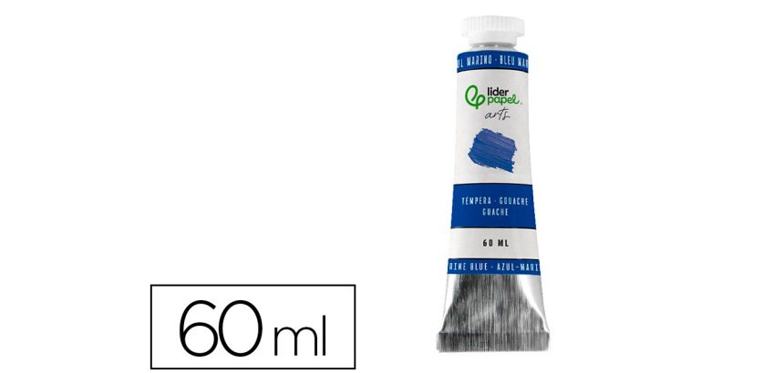Tempera gouache liderpapel tubo de aluminio de 60 ml color azul marino
