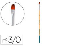 Pincel para pintura acrilica y acuarela liderpapel nº 000 punta plana de pelo sintetico