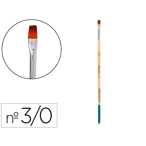 Pincel para pintura acrilica y acuarela liderpapel nº 000 punta plana de pelo sintetico