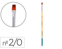 Pincel para pintura acrilica y acuarela liderpapel nº 00 punta plana de pelo sintetico