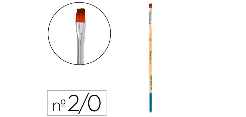 Pincel para pintura acrilica y acuarela liderpapel nº 00 punta plana de pelo sintetico