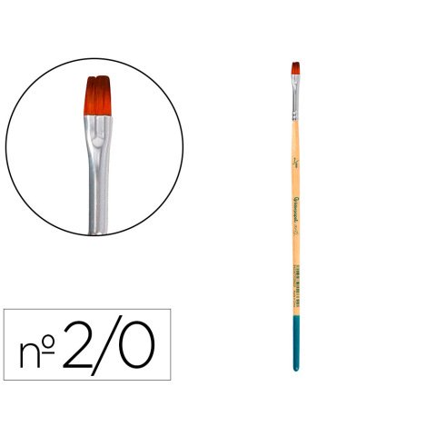 Pincel para pintura acrilica y acuarela liderpapel nº 00 punta plana de pelo sintetico