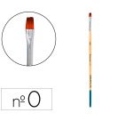 Pincel para pintura acrilica y acuarela liderpapel nº 0 punta plana de pelo sintetico