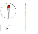 Pincel para pintura acrilica y acuarela liderpapel nº1 punta plana de pelo sintetico