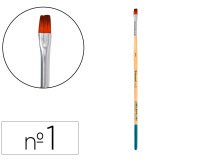 Pincel para pintura acrilica y acuarela liderpapel nº1 punta plana de pelo sintetico