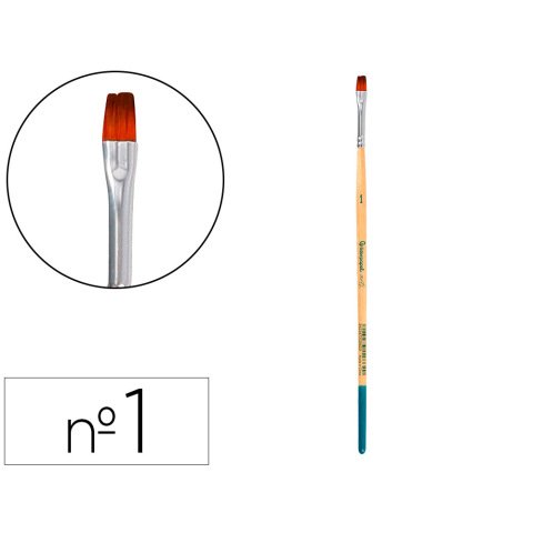 Pincel para pintura acrilica y acuarela liderpapel nº1 punta plana de pelo sintetico