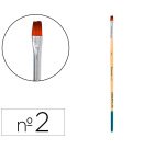 Pincel para pintura acrilica y acuarela liderpapel nº2 punta plana de pelo sintetico