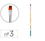 Pincel para pintura acrilica y acuarela liderpapel nº 3 punta plana de pelo sintetico