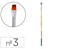 Pincel para pintura acrilica y acuarela liderpapel nº 3 punta plana de pelo sintetico