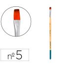 Pincel para pintura acrilica y acuarela liderpapel nº5 punta plana de pelo sintetico