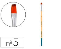 Pincel para pintura acrilica y acuarela liderpapel nº5 punta plana de pelo sintetico