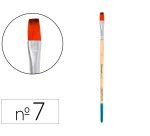 Pincel para pintura acrilica y acuarela liderpapel nº 7 punta plana de pelo sintetico