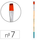 Pincel para pintura acrilica y acuarela liderpapel nº 7 punta plana de pelo sintetico