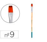 Pincel para pintura acrilica y acuarela liderpapel nº9 punta plana de pelo sintetico