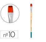 Pincel para pintura acrilica y acuarela liderpapel nº10 punta plana de pelo sintetico