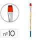 Pincel para pintura acrilica y acuarela liderpapel nº10 punta plana de pelo sintetico
